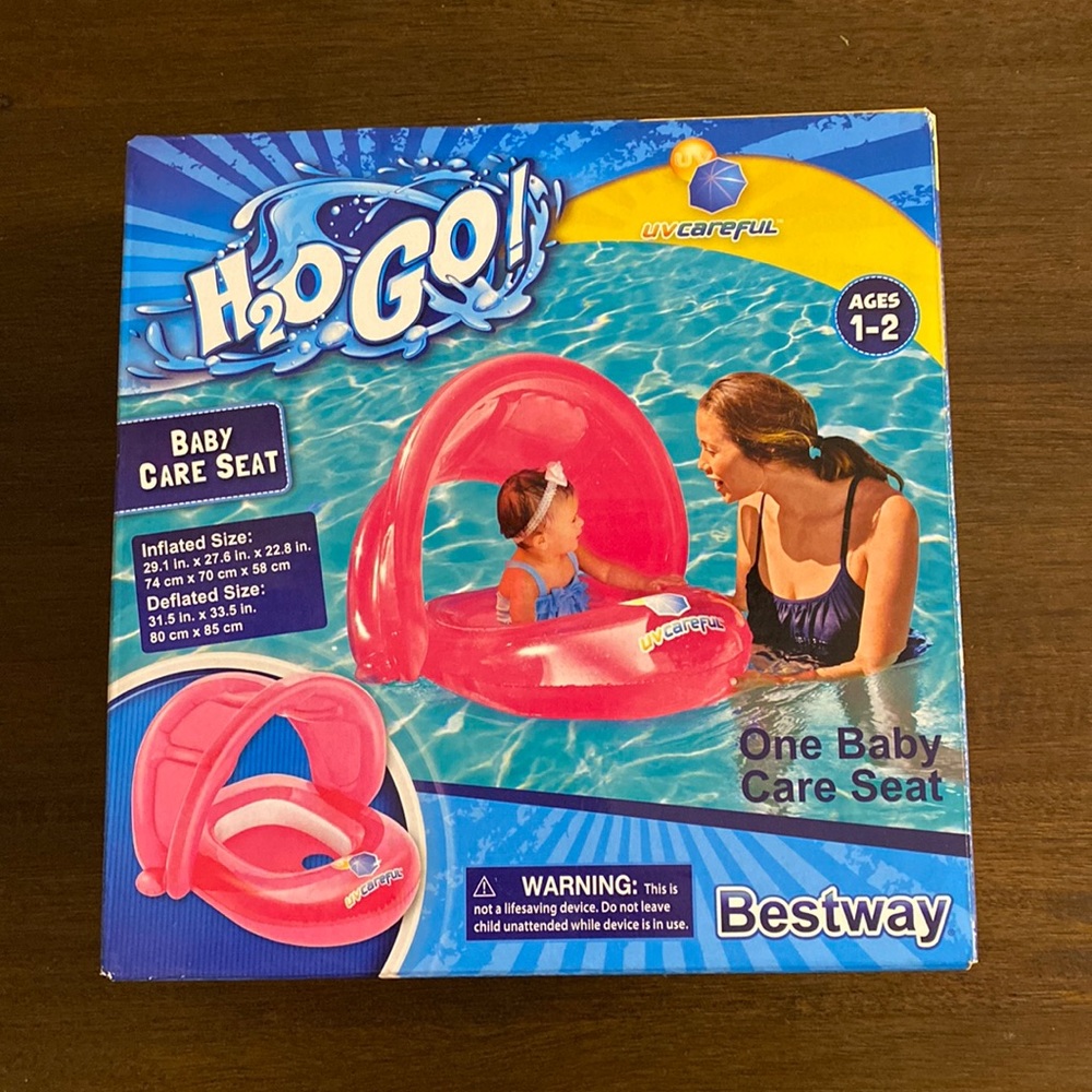 H2O Go! Baby Care Seat Ages 1-2 UV Careful 50+ UPF Floating Fun in the Sun